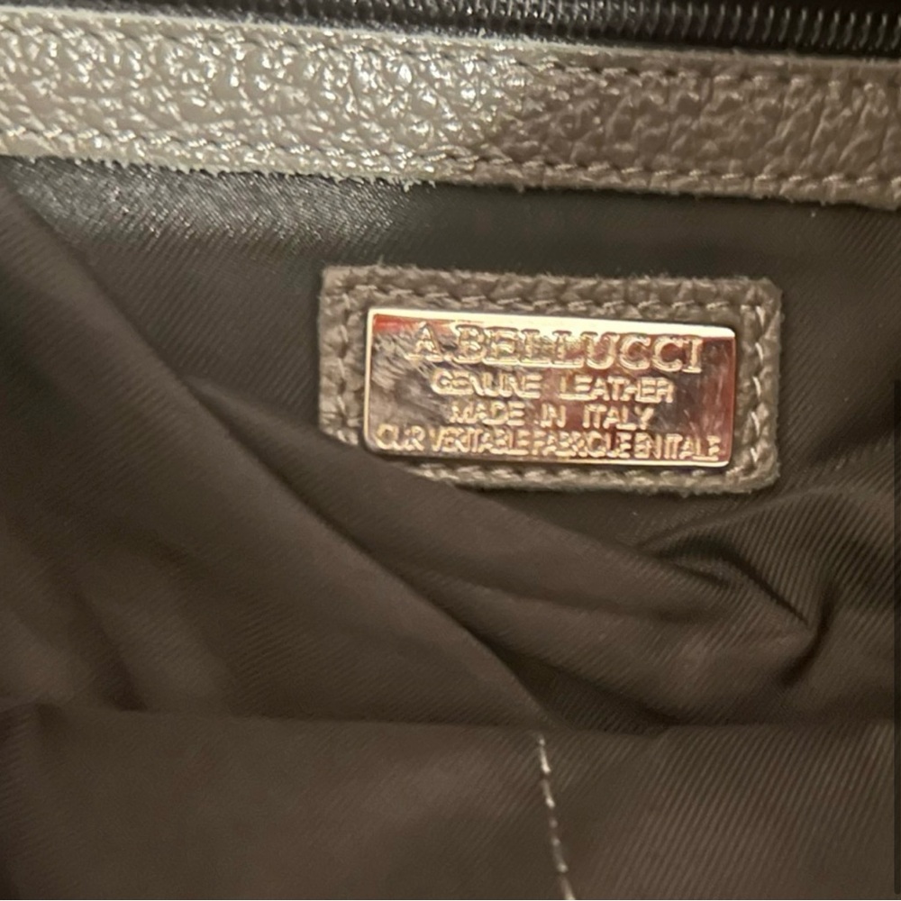 A. BELUCCI GREY LEATHER BACKPACK - Picture 4 of 4